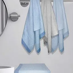 Aura Blue & Grey 5 Cotton 210 GSM Bath Towel-27