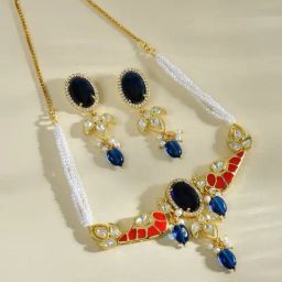 Voylla Gold Panchhi Pariniti Necklace & Earring Set-picture-47