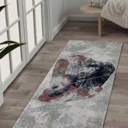 Obsessions Peach & Blue Polypropylene Abstract Bedside Runner-picture-47