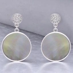 crash.club by CKC 925 Sterling Silver Round Gem Eardrops for Women-picture-14