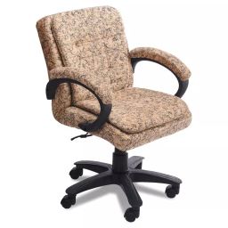 Ib basics Beige Leatherette Medium Back Fabric Office Desk Chair-28