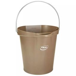 VIKAN Bucket 12 L Plastic Brown with Handle, 568666-image-57