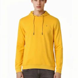 Van Heusen Yellow Regular Fit Hooded Sweatshirt-picture-26