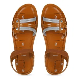 Paragon Embellished Lightweight Open Toe Flats-5