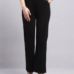 Monte Carlo Black Viscose Blend Solid Trouser-picture-25