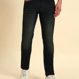 Cantabil Green Regular Fit Solid Denim Jeans-image-9