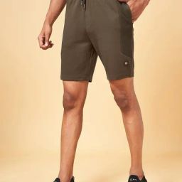 Ajile by Pantaloons Olive Cotton Slim Fit Shorts-picture-19