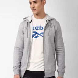 Reebok Light Grey Regular Fit Sports Hoodie-image-22