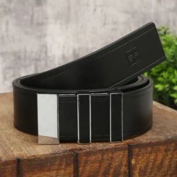Carlton London Black Leather Casual Belt for Men-picture-14
