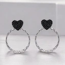 crash.club by CKC 925 Sterling Silver Heart Shaped Eardrops for Women-picture-37