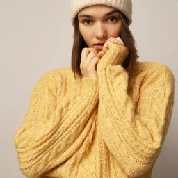 Only Yellow Self Design Pullover-image-28