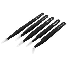 FADMAN Blakc Coated Tweezer, (Pack of 5)-44