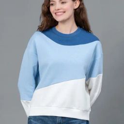 Red Tape Dark Blue Regular Fit Color-Block Sweatshirt-19