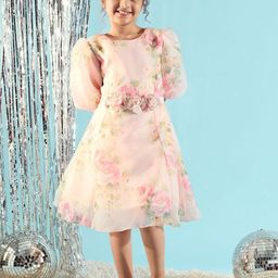 Peppermint Girls Floral Printed Fit & Flare Dress-image-89