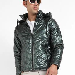 Campus Sutra Forest Green Regular Fit Puffer Jacket-picture-39