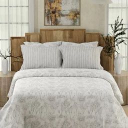 Boutique Living India Isabella White & Grey Tencel Cotton 500 TC King Bedsheet with 4 Pillow Covers-image-56