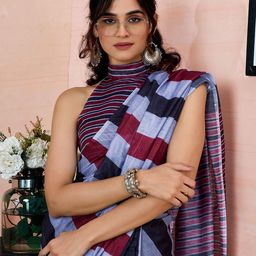 Mitera Women Striped Ready to Wear Saree-picture-38