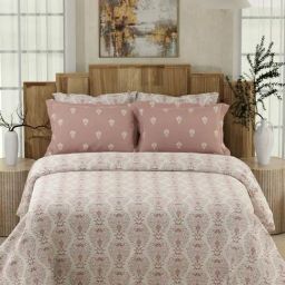 Boutique Living India Isabella Pink & White Tencel Cotton 500 TC King Bedsheet with 4 Pillow Covers-image-61