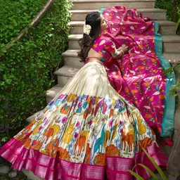 Aika Printed Foil Print Ready to Wear Lehenga & Unstitched Blouse With Dupatta image 3
