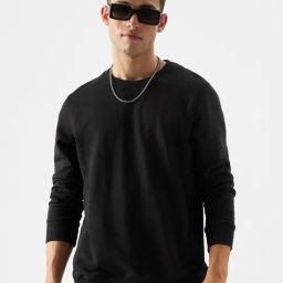 The Souled Store Black Cotton Loose Fit Sweatshirts-image-29