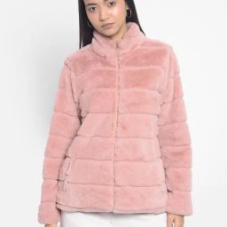 Crimsoune Club Pink Slim Fit Puffer Jacket-image-50