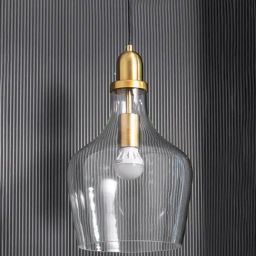 Whispering Homes Plain Clear Glass Hanging Pendant Light-48