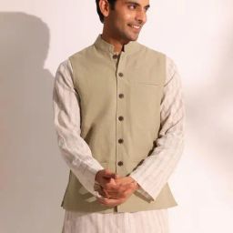 Fabindia Sage Cotton Comfort Fit Solid Casualjacketsandblazers-image-41