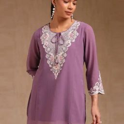 Soch Purple Regular Fit Embroidered Tunic-image-59