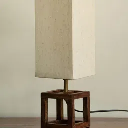 ExclusiveLane Beige Wood Table Lamps-picture-0
