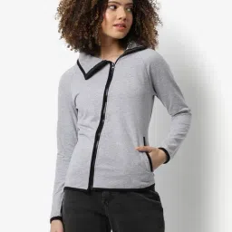 Campus Sutra Grey Cotton Textured Sweatshirt-picture-6