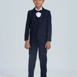 Kids Island Boys Navy Blue Regular Fit Suit Set-image-58