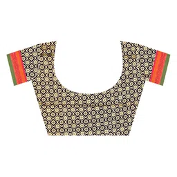 Sangria Abstract Block Print Saree image 5