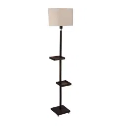 Sanded Edge Wood Style A1 Metal Floor Lamp with 2 Shelf-43