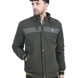 Dollar Olive Regular Fit High Neck Jacket-23