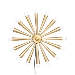 Home4U Radial Wall Sconce Gold Brass Wall Art-14