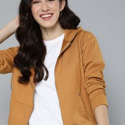 Mast & Harbour Women Solid Hooded Front-Open Sweatshirt-picture-16