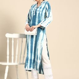 Anouk Dyed Regular Kurta with Palazzos image 2