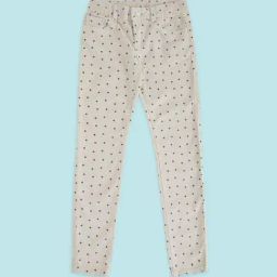 Pantaloons Junior Beige Cotton Printed Trousers-picture-3