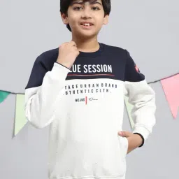 Monte Carlo Kids Off White & Navy Printed Full Sleeves Sweatshirt-image-27