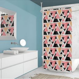 ArtzFolio Pink & Black Printed Waterproof Shower Curtain-13