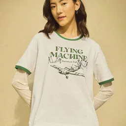 Flying Machine K-Street X Boxy Fit Pure Cotton T-Shirt-image-41