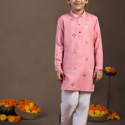 Sangria Boys Embroidered Kurta & Pyjama Set-51