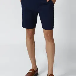 Peter England Navy Blue  Slim Fit Shorts-picture-34