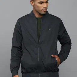 Allen Solly Navy Regular Fit Mandarin Collar Jacket-image-68