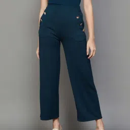 Code by Lifestyle Teal Blue Mid Rise Pants-image-51
