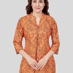 Saree Swarg Rust Printed A Line Kurti-59