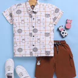 Toonyport Boys Printed Shirt Collar Shirt with Shorts-image-16
