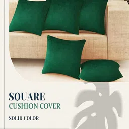 IVAZA Green Set of 5 Velvet Square Cushion Covers-13