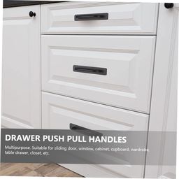 DHVSAM 1 Pcs Self Adhesive Cabinet Door Handle Stick On Handle Self Stick Drawer Pulls No Drill Black Cabinet Pulls Peel and Stick for Glass Sliding (Black) image 2