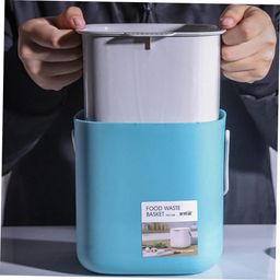 Zerodeko 1pc Trash Can with Lid Storage Bucket Wet and Dry Plastic image 4